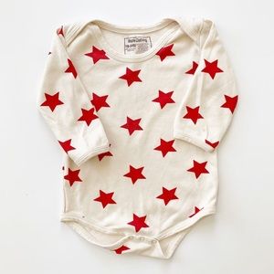 Maple Clothing 18-24 mos Cream Onesie w/ Red Stars
